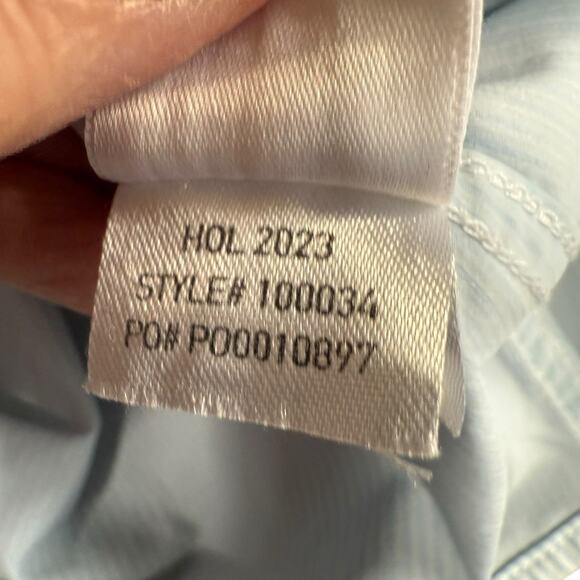 Rhone Commuter Shirt Men's Classic Fit Blue Striped L Stretch Preppy Prep Career - Picture 6 of 8